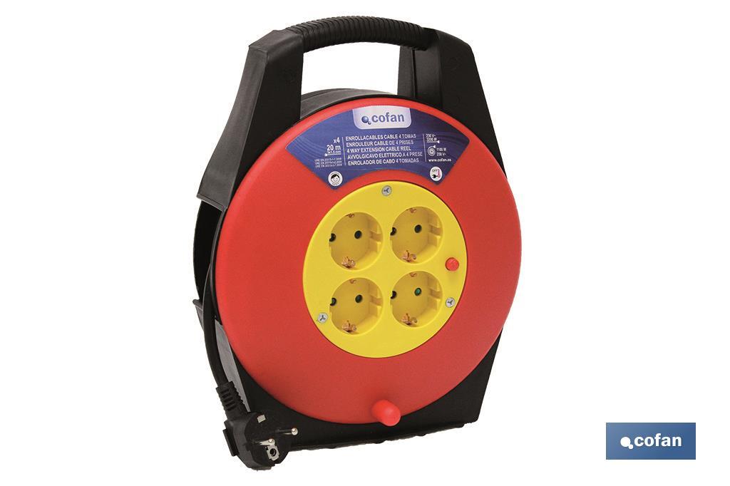Cable Reel with 4 Sockets | Cable Length: 20m | Cable section: 3 x 1.5mm - Cofan