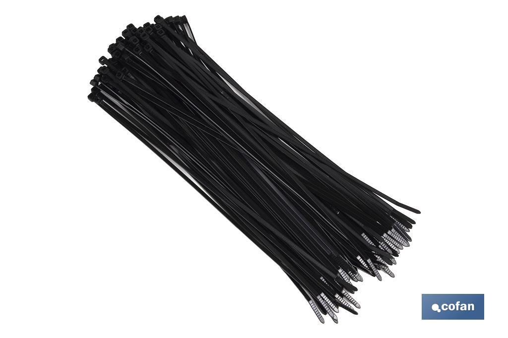 Kabelbinder aus Nylon PA 6.6 in Schwarz - Cofan