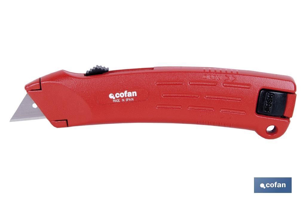 Retractable utility knife, Zamak Model | Compact and lightweight | Stainless steel | Ideal for handicrafts - Cofan