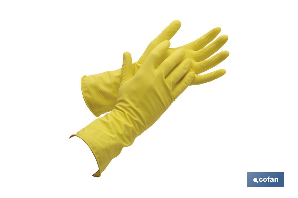 Latex-Handschuhe in Gelb für Reiningung - Cofan