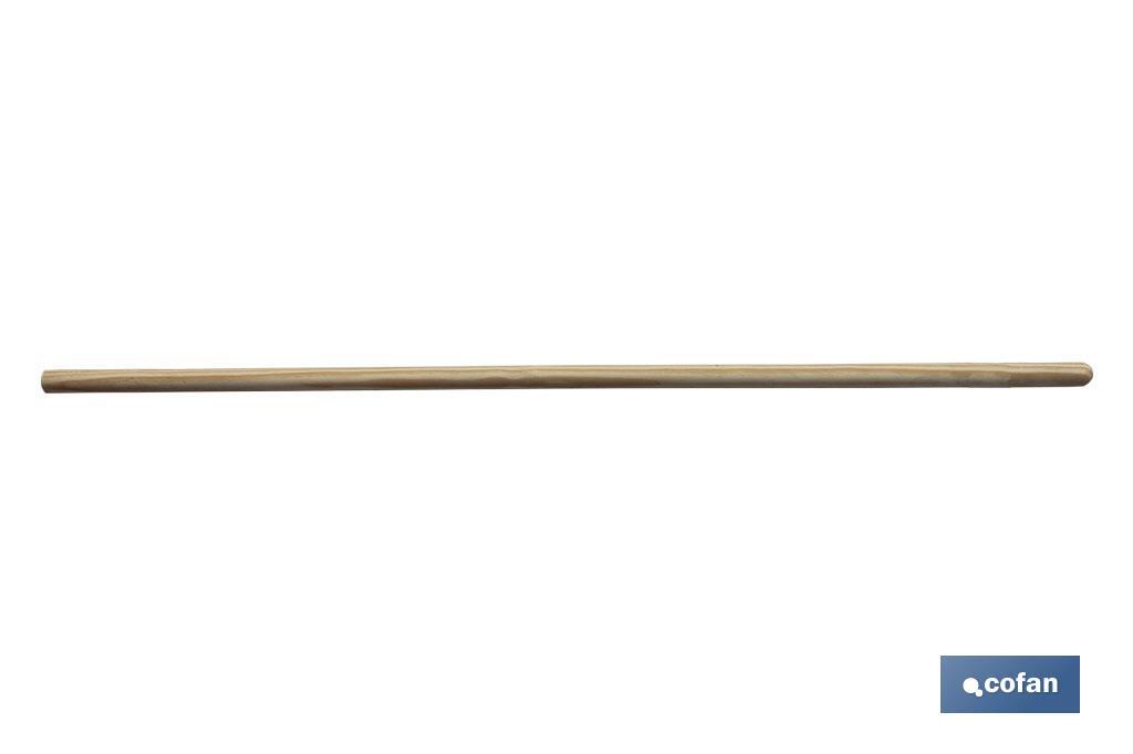 Palo de madera para cepillo barrendero | Medidas de 1,20 m y diámetro 2,8 cm | Extremo con rosca - Cofan