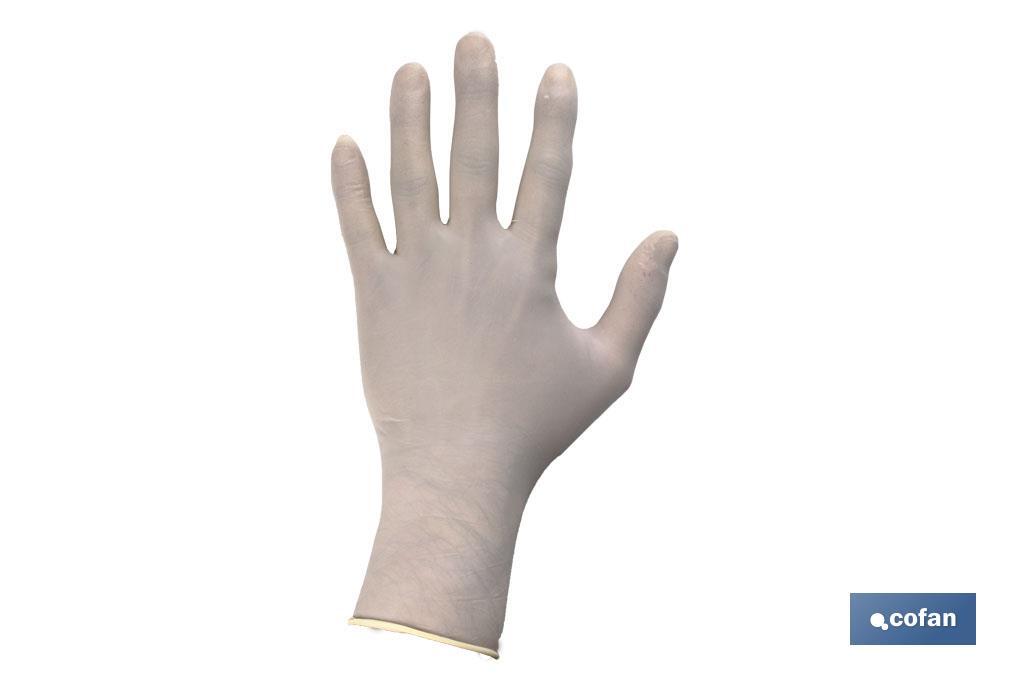 Caja dispensadora de 100 unidades de guantes de látex con polvo | Elásticos y maleables | Ideales contra bacterias - Cofan