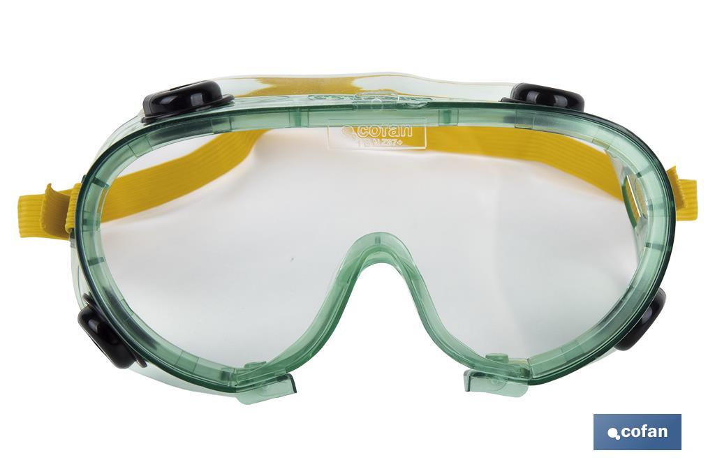  "Doppelschutz"-Brille mit Partikelschutz. Antibeschlagglas. - Cofan