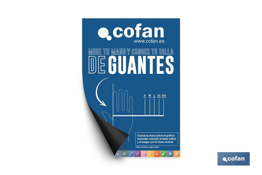 Cartel Imantado con medidor de tallas de guantes - Cofan