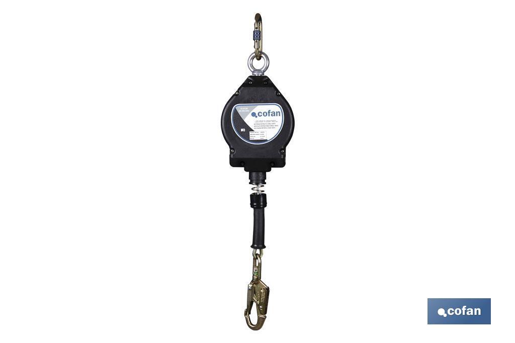 Self-retracting lifeline with shock absorber | Cable of 10m | Supports a maximum weight of 140kg - Cofan
