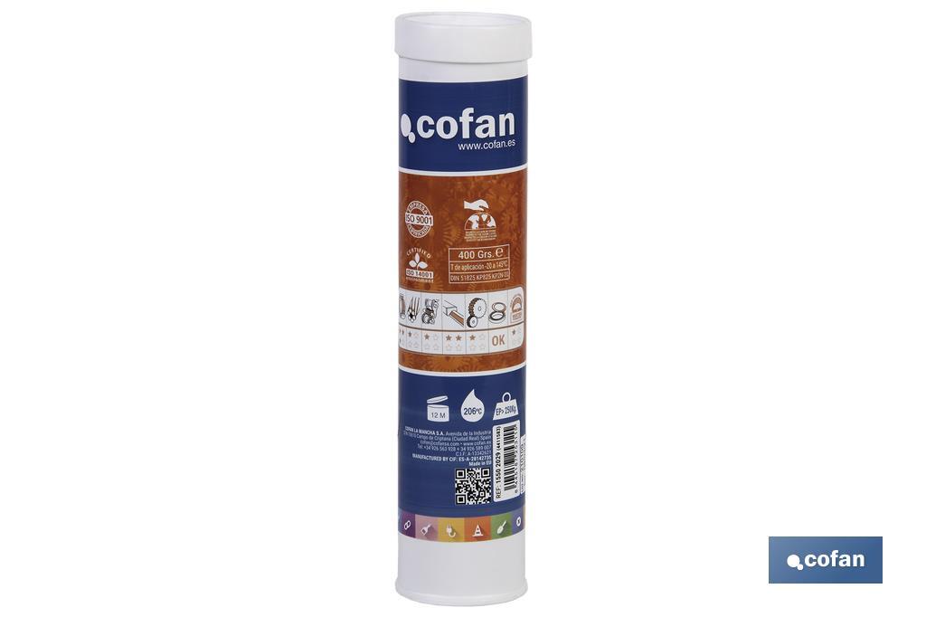 Lithium grease cartridge | ISO 6743/9 EP Standard | Suitable for copper mechanisms and their alloys - Cofan