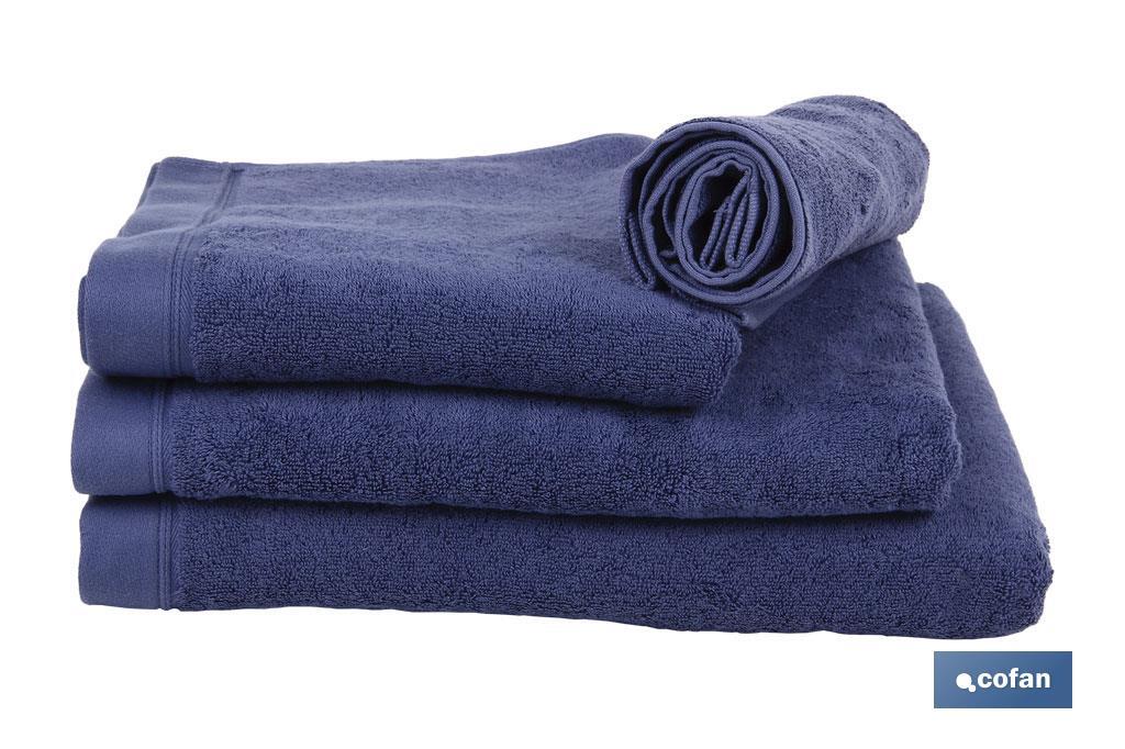 Toalla de lavabo | Modelo Marín | Color Azul Marino | 100 % Algodón | Gramaje 580 g/m² | Medidas 50 x 100 cm - Cofan