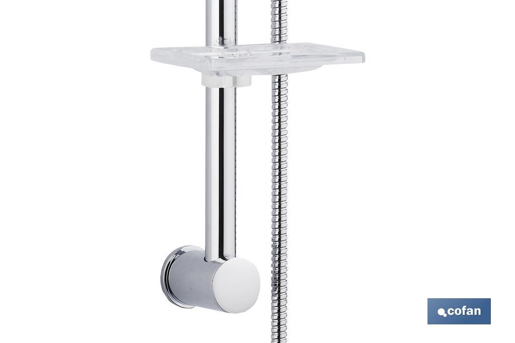 Shower kit with sliding rail | 3 Pieces | 5 spray modes | White | Chrome-plated ABS - Cofan