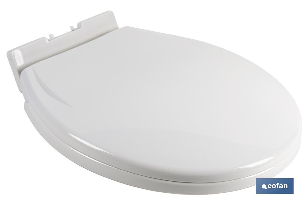 Tapa WC | Medidas 40.4 x 35.6 cm | Fabricada en Polipropileno Blanco - Cofan