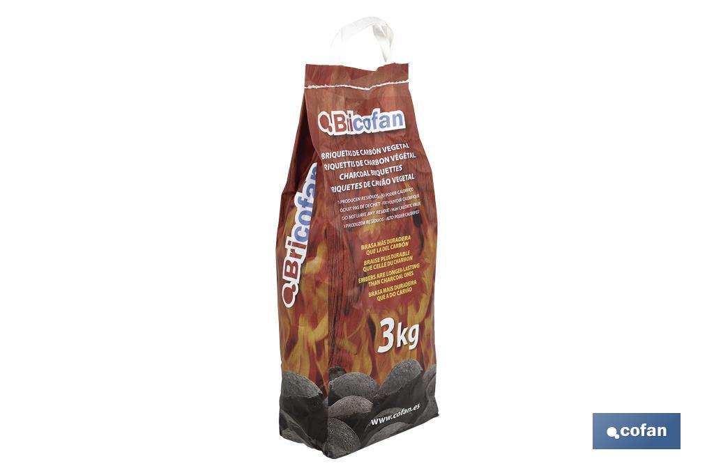 3kg Charcoal briquettes - Cofan