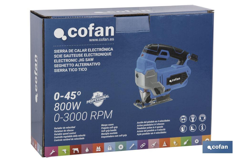 Seghetto alternativo elettrico 800W 0-45º (0-3000GIRI/MIN) - Cofan