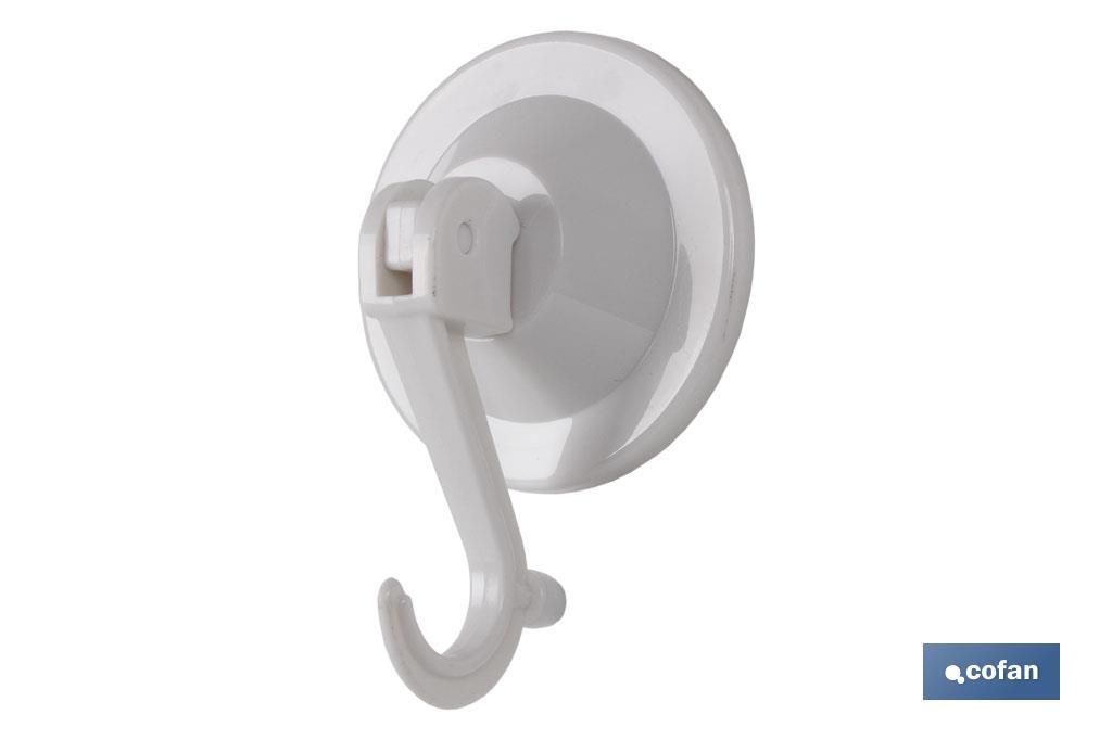 Suction pad hanger with safety hook. Diameter: 59mm - Cofan