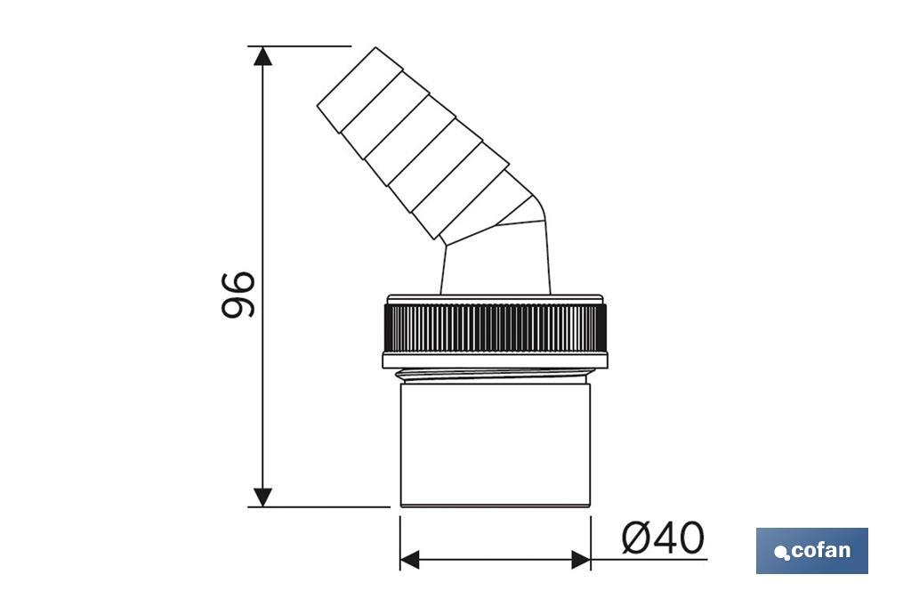 Connessione | Dimensioni: Ø40 mm | Con presa per elettrodomestici | Realizzata in PVC - Cofan