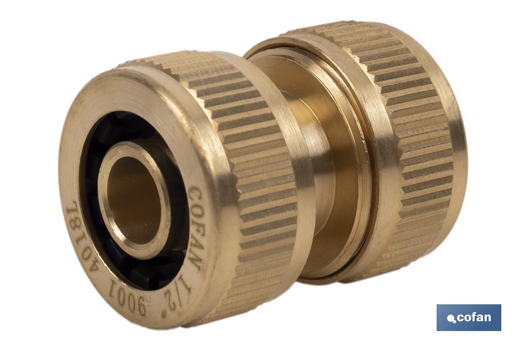 Hose repair connector for irrigation hoses | Available in different sizes | Brass - Cofan