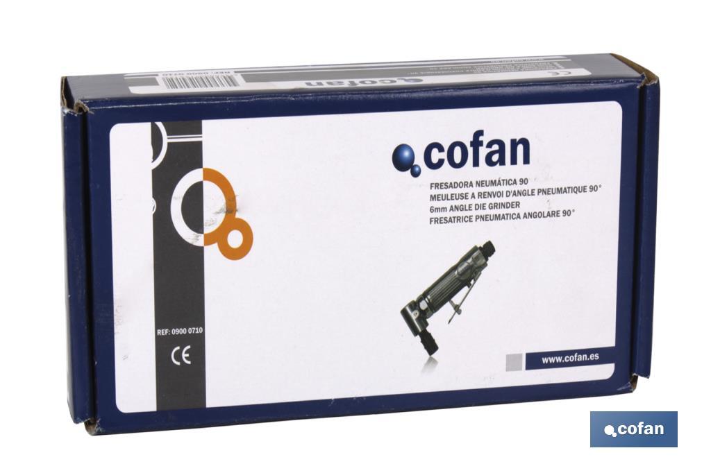 Fraiseuse pneumatique 90° de haute performance droite pour tiges de Ø6mm - Cofan