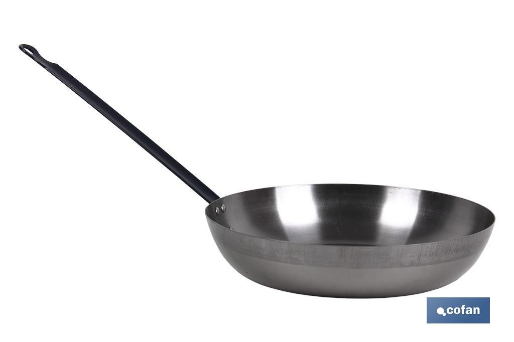 Polished steel Lyonnaise frying pan | With handle | Traditional Format | Rust resistant - Cofan