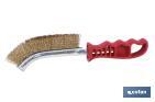 Spazzola universale in acciaio ottonato | Manico ergonomico rosso | Lunghezza: 240 mm - Cofan