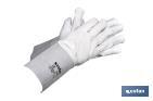 Gauntlet gloves with cuff of 13cm | Cowhide glove | Comfort and protection | Ideal for harvesting and agricultural tasks - Cofan