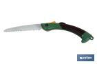 Portable folding pruning hand saw with blade of 170mm | Ergonomic and non-slip handle with security lock on the blade - Cofan