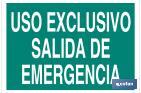 USO EXCLUSIVO SALIDA DE EMERGENCIA