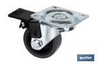 Cofan Roda de borracha cinza com placa giratória etravão de plástico | Diâmetros de 40 mm | Para peso máximo de 32 kg - Cofan