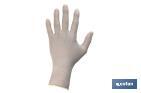Box dispenser of 100 powdered latex gloves | Elasticated and pliable gloves | Ideal against bacteria | Ambidextrous gloves - Cofan