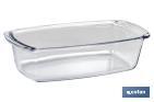 Teglia ovale di vetro borosilicato Modello Baritina | Capacità: 1800 ml | Peso: 800 g - Cofan
