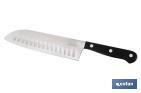 Santoku knife | Saffron Model | Blade size: 17.5cm | Stainless-steel blade | Polyoxymethylene handle | Black - Cofan