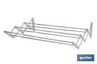 EXTENSIBLE WALL-MOUNTED DRYING RACK | ALUMINIUM | FOLDING DRYING RACK WITH 6 DRYING RODS | SIZE: 80 X 45.5CM