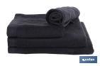 Toalla de Tocador | Modelo Brillante | Color Negro | 100 % Algodón | Gramaje 580 g/m² | Medidas 30 x 50 cm - Cofan