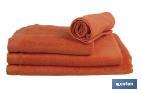 Asciugamano per il viso | Modello Amanecer | Arancione | 100% cotone | Grammatura: 580 g/m² | Dimensioni: 50 x 100 cm - Cofan