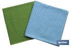 Pack of 2 Tea Towels | Size: 50 x 50cm | Green & Blue | Merlot Model - Cofan