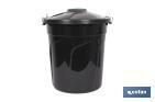 Secchio della spazzatura | Colore: nero | Capacità: 50 L | Ganci di chiusura di metallo incorporati - Cofan