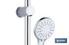 Shower kit with sliding rail | 3 Pieces | 5 spray modes | White | Chrome-plated ABS - Cofan