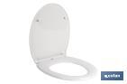 Tapa de WC | Con botón de liberación rápida | Forma oval | Material: polipropileno | Cierre lento y silencioso - Cofan