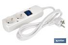 2-socket power strip | It includes illuminated on/off switch | Cable length: 1.5 metres - Cofan