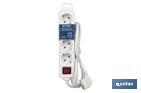 Power strip with 4 outlets | Cable of 1.4m in length | Power switch - Cofan