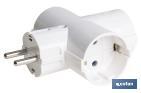 Three-way grounded Schuko socket adapter with 2 poles | White | 16A - 250V - Cofan