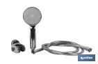 Shower kit | 1 Spray Mode | Hand-held shower head + Shower Hose + Bracket | Chrome-plated ABS - Cofan