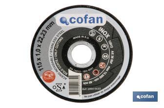 Disques de coupe précise pour acier INOX - Cofan