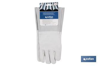 Rindsleder-Handschuhe mit Ärmel 13 cm - Cofan