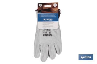 Leder-Handschuhe aus grauem Veloursleder - Cofan