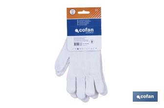 Baumwollstrick-Handschuhe mit elastischem Band im Handgelenk - Cofan