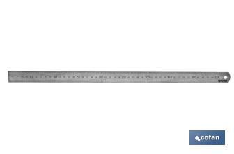 Regla de acero inoxidable | Escala métrica con marcas claras | Medidas de la regla: 600 mm - Cofan