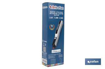 Glue pen funciona a bateria | Sticks de cola de ø7 mm | Bateria de 3,6 V - Cofan