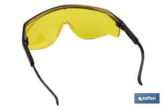Occhiali di sicurezza | Lenti gialle | Protezione UV | EN 166:2001 - Cofan