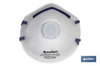 FFP2 NR face mask | Extra comfort valve | Self-filtering protection | Pack of 10 units - Cofan