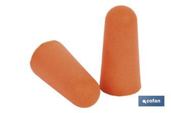 Tappi di protezione dell'udito | Confezione da 50 unità | Tappi arancioni usa e getta - Cofan