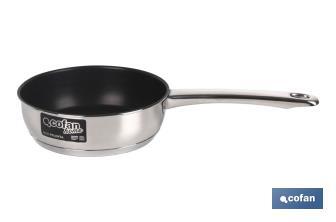 Stainless steel frying pan | Glossy finish and rust resistant | Non-stick coating | Different diameters | 0.7mm thickness - Cofan