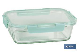 Set of 3 rectangular borosilicate glass food containers | Agatha Model | 640-1,040-1,520ml Capacity - Cofan